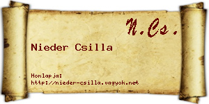Nieder Csilla névjegykártya